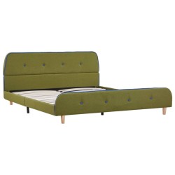Cadre de lit sans matelas vert tissu 140x200 cm 