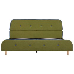 Cadre de lit sans matelas vert tissu 140x200 cm 