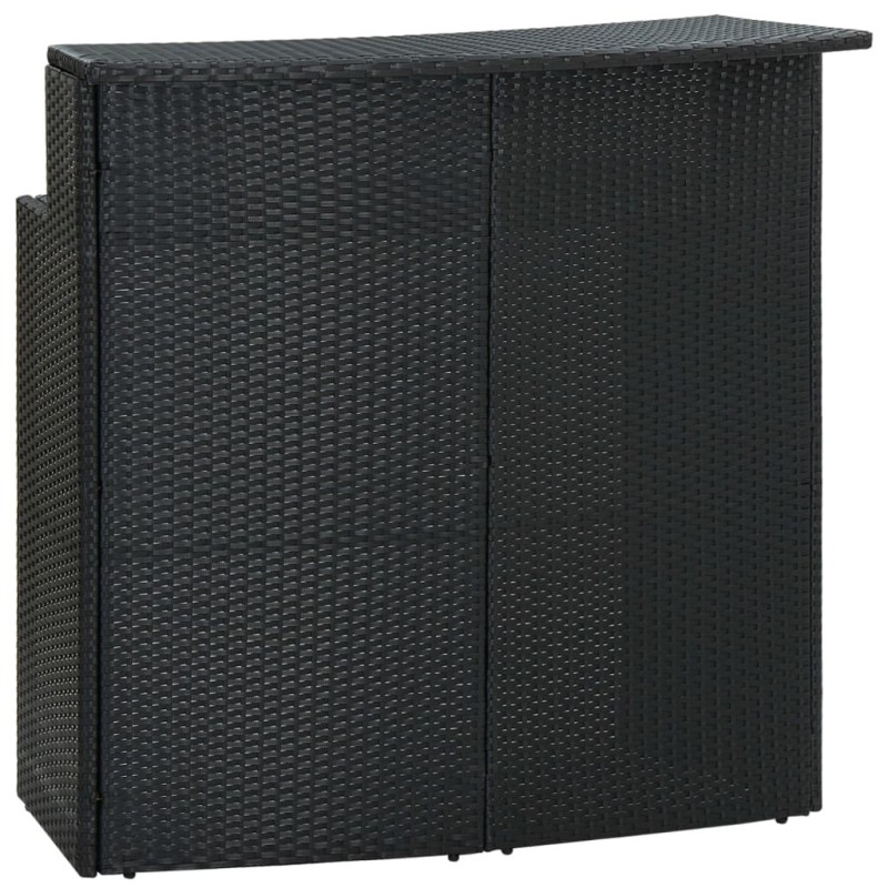 Table de bar de jardin Noir 120x55x110 cm Résine tressée Table de bar de jardin Noir 120x55x110 cm Résine tressée