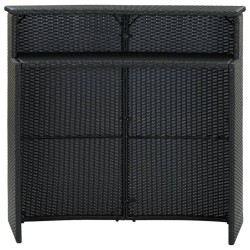 Table de bar de jardin Noir 120x55x110 cm Résine tressée 