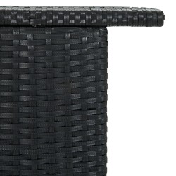 Table de bar de jardin Noir 120x55x110 cm Résine tressée 