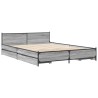 Cadre de lit avec tiroirs sans matelas sonoma gris 150x200 cm 