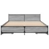 Cadre de lit avec tiroirs sans matelas sonoma gris 150x200 cm 