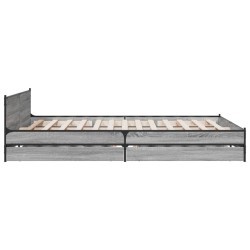 Cadre de lit avec tiroirs sans matelas sonoma gris 150x200 cm 