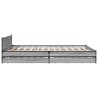 Cadre de lit avec tiroirs sans matelas sonoma gris 150x200 cm 