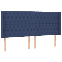 Tête de lit avec oreilles Bleu 183x16x118/128 cm Tissu 