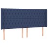 Tête de lit avec oreilles Bleu 183x16x118/128 cm Tissu 