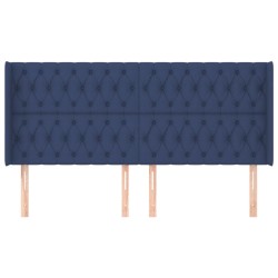 Tête de lit avec oreilles Bleu 183x16x118/128 cm Tissu 