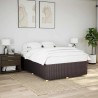 Cadre de lit sans matelas marron foncé 140x200 cm tissu 
