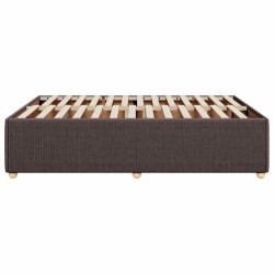 Cadre de lit sans matelas marron foncé 140x200 cm tissu 