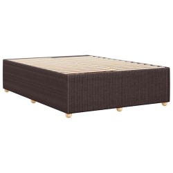 Cadre de lit sans matelas marron foncé 140x200 cm tissu 