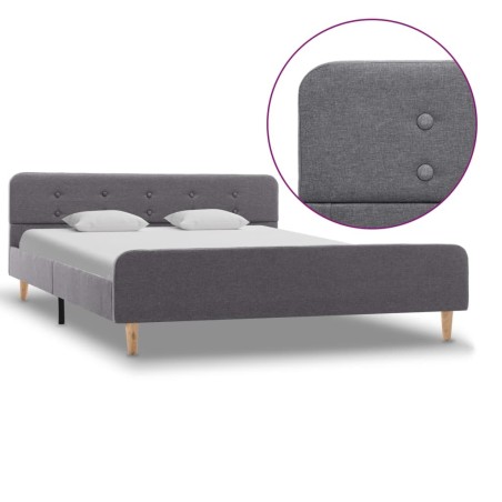 Cadre de lit Gris clair Tissu 140 x 200 cm 