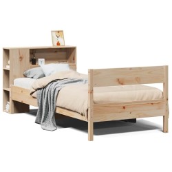 Lit bibliothèque sans matelas 90x200 cm bois de pin massif 