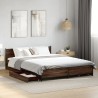 Cadre de lit avec tiroirs sans matelas chêne marron 150x200 cm 