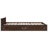 Cadre de lit avec tiroirs sans matelas chêne marron 150x200 cm 