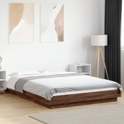 Cadre de lit avec lumières LED sans matelas 140x190 cm 
