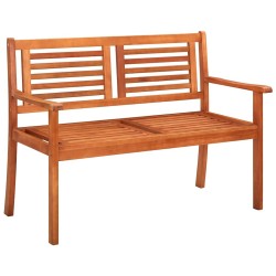 Banc de jardin 2 places avec coussin 120 cm Bois d'eucalyptus 