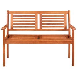 Banc de jardin 2 places avec coussin 120 cm Bois d'eucalyptus 