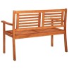 Banc de jardin 2 places avec coussin 120 cm Bois d'eucalyptus 