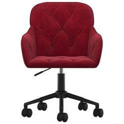 Chaises pivotantes à manger lot de 2 Rouge bordeaux Velours 