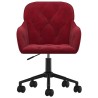 Chaises pivotantes à manger lot de 2 Rouge bordeaux Velours 