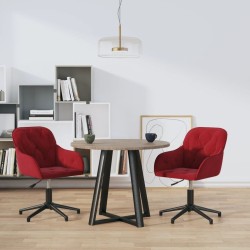 Chaises pivotantes à manger lot de 2 Rouge bordeaux Velours 