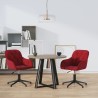 Chaises pivotantes à manger lot de 2 Rouge bordeaux Velours 