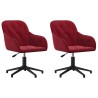 Chaises pivotantes à manger lot de 2 Rouge bordeaux Velours 