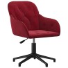 Chaises pivotantes à manger lot de 2 Rouge bordeaux Velours 