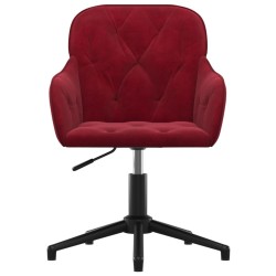 Chaises pivotantes à manger lot de 2 Rouge bordeaux Velours 