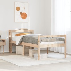 Lit pour personne âgée avec tête de lit sans matelas 90x190 cm 