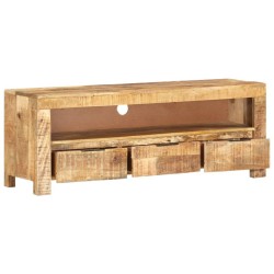 Meuble TV 110x30x40 cm Bois de manguier brut 