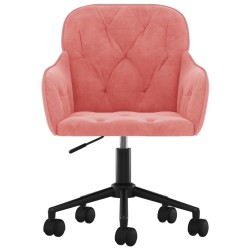 Chaises pivotantes à manger lot de 2 Rose Velours 