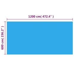 Couverture de piscine rectangulaire 1200x600 cm PE Bleu 