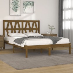 Cadre de lit sans matelas marron miel bois massif 200x200 cm 