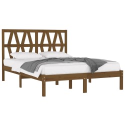 Cadre de lit sans matelas marron miel bois massif 200x200 cm 