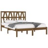 Cadre de lit sans matelas marron miel bois massif 200x200 cm 