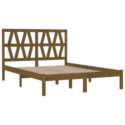 Cadre de lit sans matelas marron miel bois massif 200x200 cm 