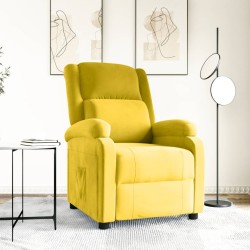 Fauteuil inclinable jaune velours 