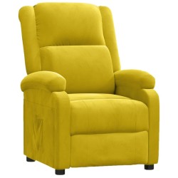 Fauteuil inclinable jaune velours 
