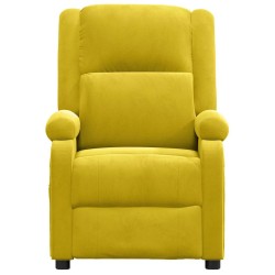 Fauteuil inclinable jaune velours 