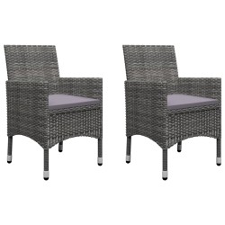 Ensemble de bistro 3 pcs Résine tressée et bois d'acacia Gris 