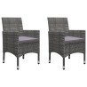 Ensemble de bistro 3 pcs Résine tressée et bois d'acacia Gris 