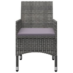 Ensemble de bistro 3 pcs Résine tressée et bois d'acacia Gris 