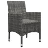 Ensemble de bistro 3 pcs Résine tressée et bois d'acacia Gris 