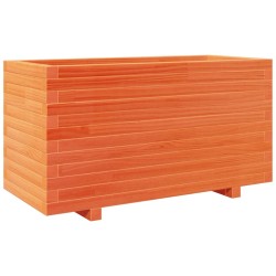 Jardinière cire marron 90x40x49,5 cm bois de pin massif 