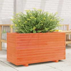 Jardinière cire marron 90x40x49,5 cm bois de pin massif 
