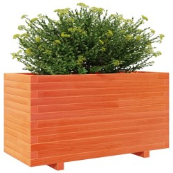 Jardinière cire marron 90x40x49,5 cm bois de pin massif 