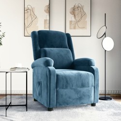 Fauteuil inclinable bleu velours 