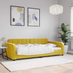 Lit de repos sans matelas jaune 100x200 cm velours 